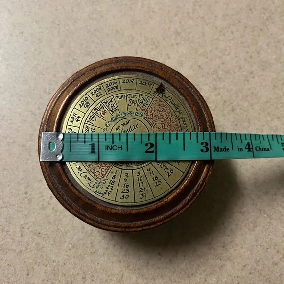 Vintage 40 Year Perpetual Calendar Wood Trinket Box - Picture 8 of 8